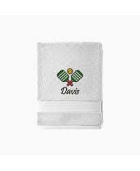 Personalised Embroidered Pickleball Towel – Custom Name Text – Paddle Ball Design – Gift for Pickleball Lovers, Players & Coaches